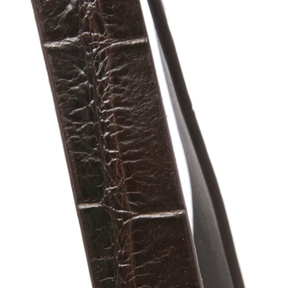 Colombo Via Della Spiga Leather Snakeskin Shoulder Bag Croc Embossed Italy Brown - Picture 12 of 15